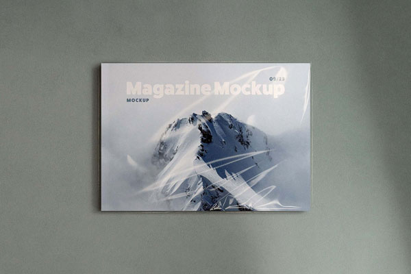 Landscape Magazine Mockup in Front Sight