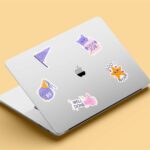 Laptop Sticker Mockup in 4 Sights