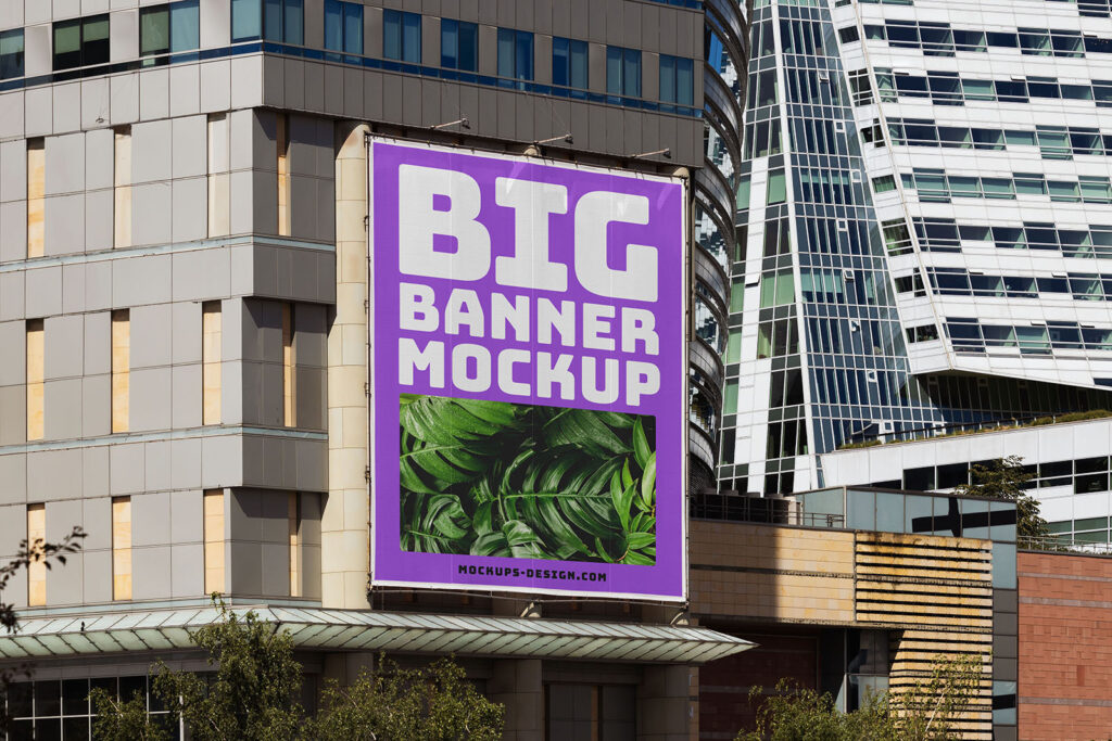 Large Banner Mockup on Building