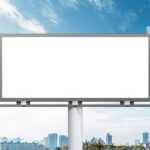 Large City Outdoor Billboard Mockup with a Sky Background