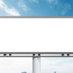 Large City Outdoor Billboard Mockup with a Sky Background