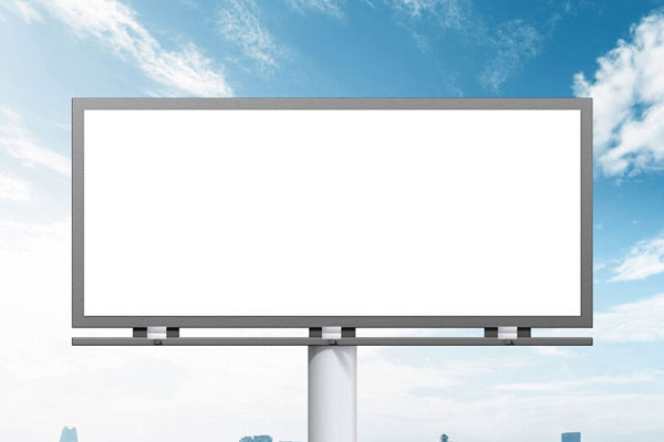 Large City Outdoor Billboard Mockup with a Sky Background