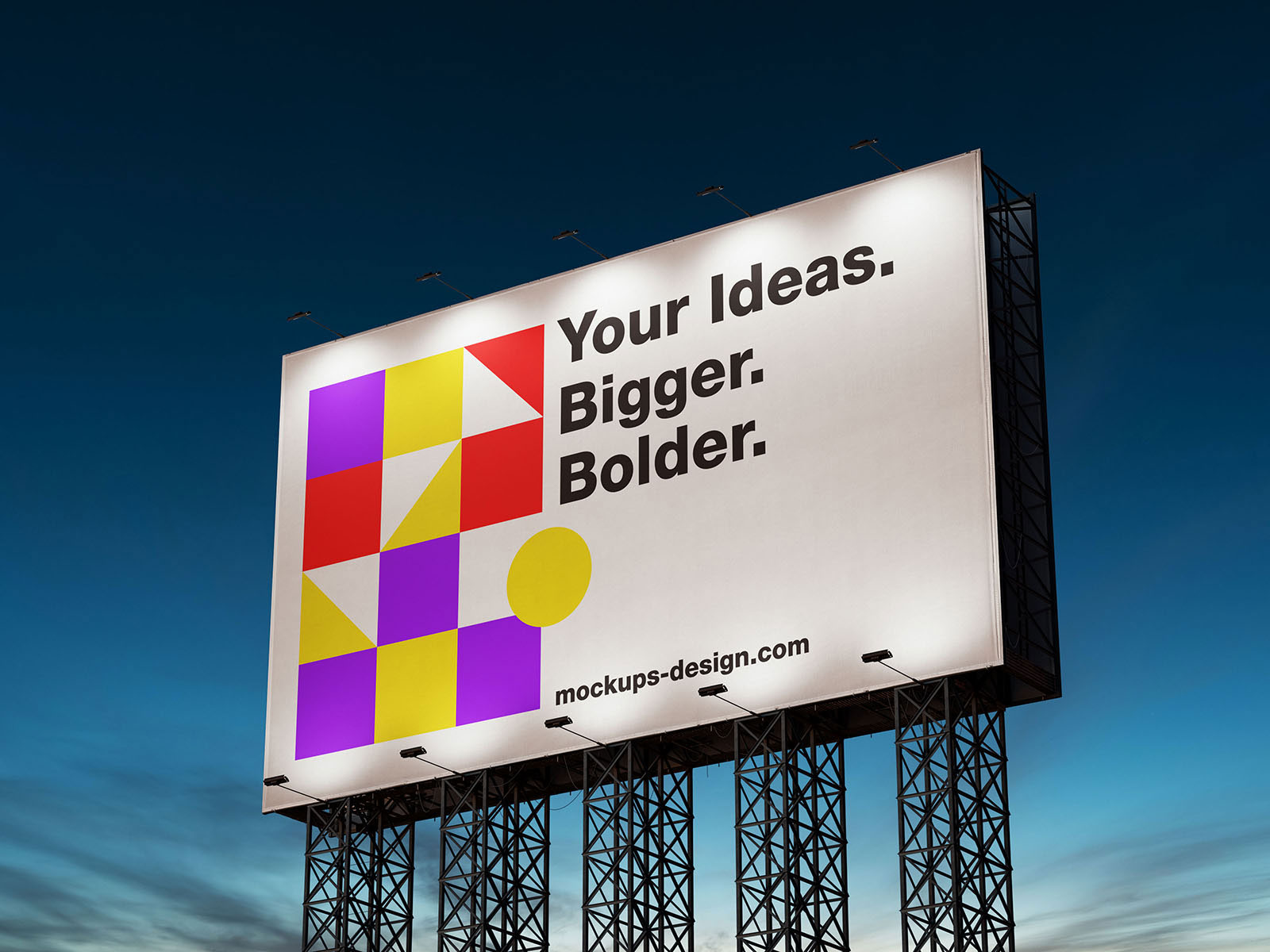 Free Large Format Billboard Mockup PSD Template