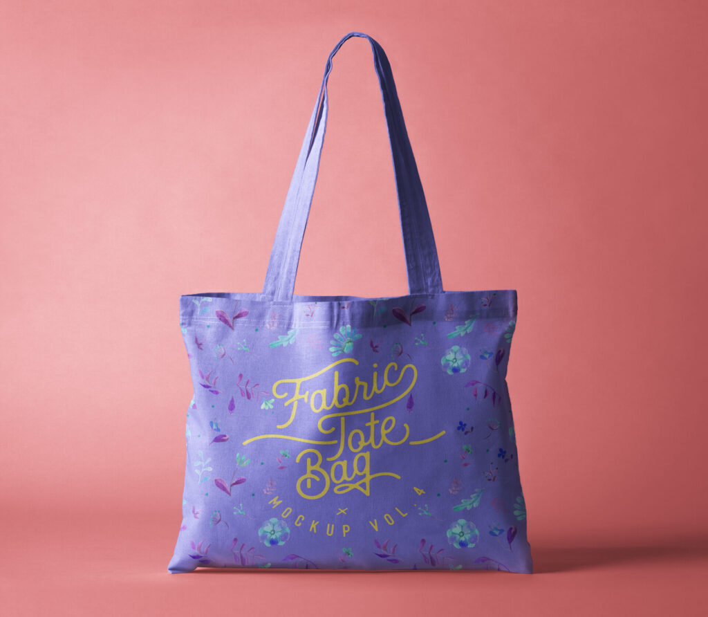 Large Tote Bag with Long Handles Mockup in Front View