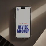 Laying iPhone 16 Pro on Table Mockup