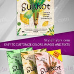 Leafy Illustrative Sukkot Event Flyer Template