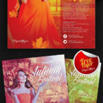 Leafy Modern Autumn Festival Flyer Template and Facebook Cover