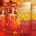 Leafy Modern Autumn Festival Flyer Template and Facebook Cover