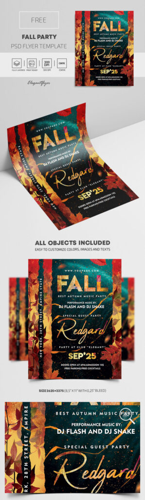 Leafy, Modern Fall Festival Flyer Template