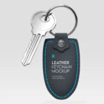 Leather Keychain Mockup