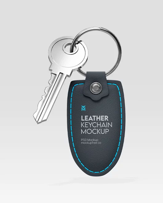 Leather Keychain Mockup