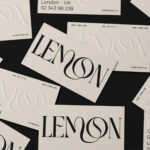 Lemon Debossed Business Card Mockup