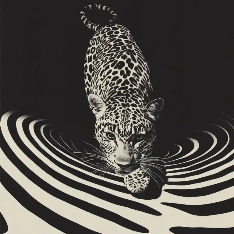Leopard Over Optical Patterns