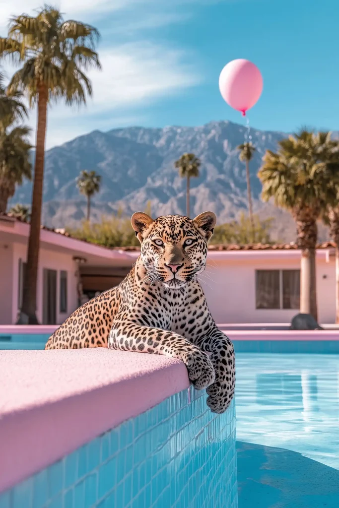Leopard Poolside in Pastels