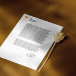 Letterhead Mockup with Flower in Perspective Sight