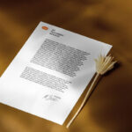 Letterhead Mockup with Flower in Perspective Sight