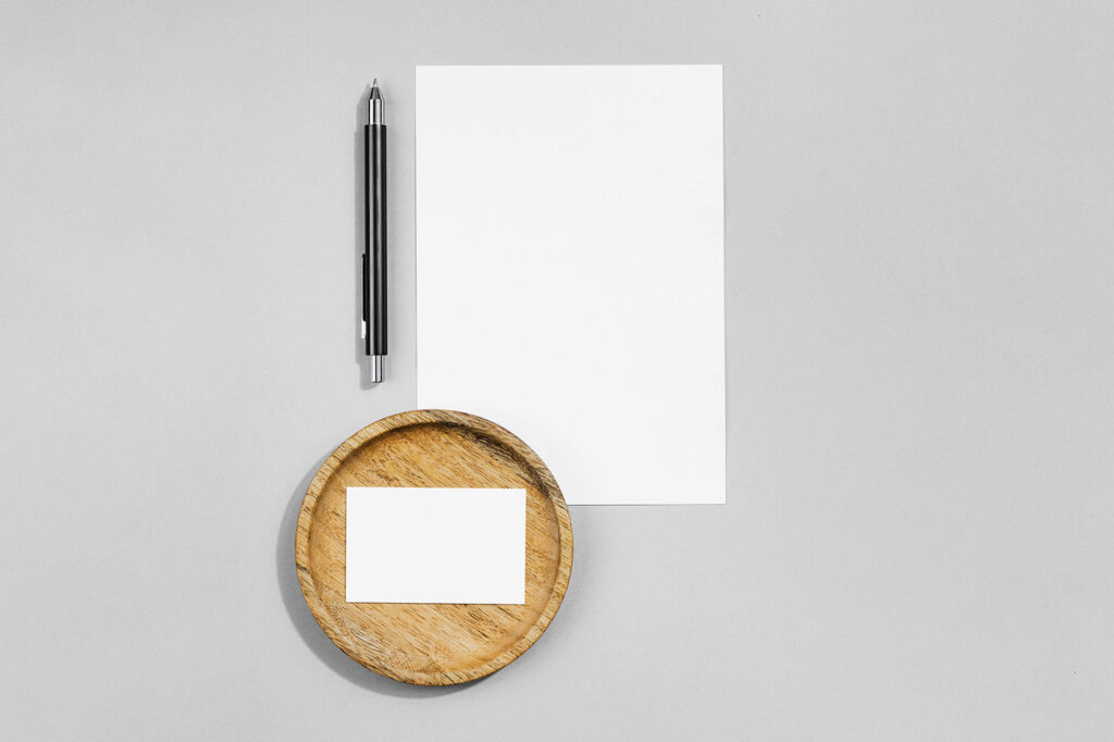 Letterhead with Business Card Mockup