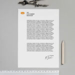 Letterhead with Ruler Mockup