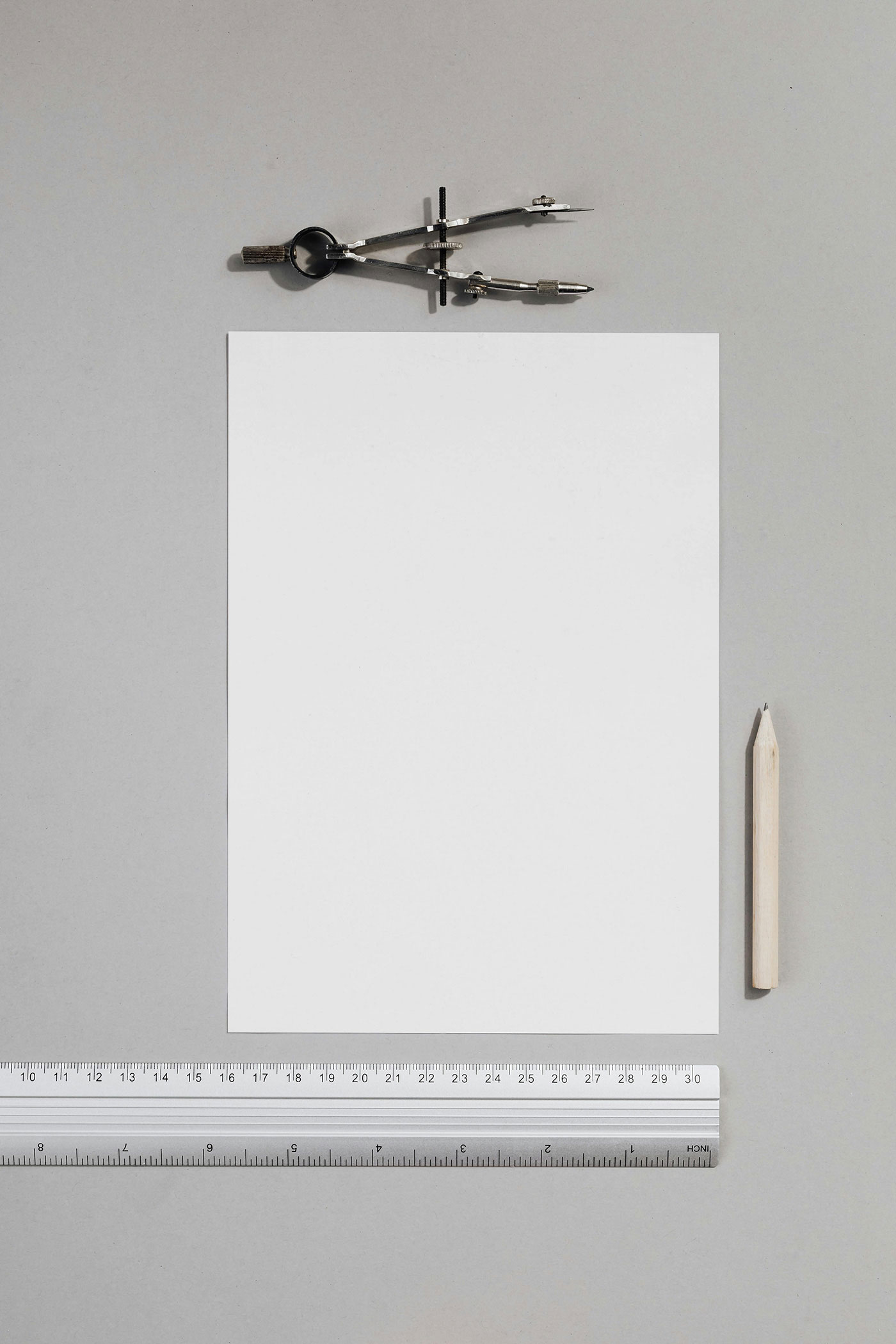 Free Letterhead with Ruler Mockup PSD Template