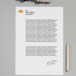 Letterhead with Ruler Mockup