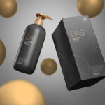 Levitating Skincare Lotion Pump-Top Bottle With Box Mockup