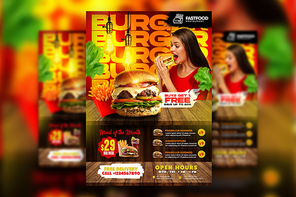 Lickerish Fast Food Business Promotion Flyer Template