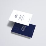 Lifted Business Cards Mockup in Perspective Sight
