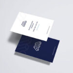 Lifted Business Cards Mockup in Perspective Sight