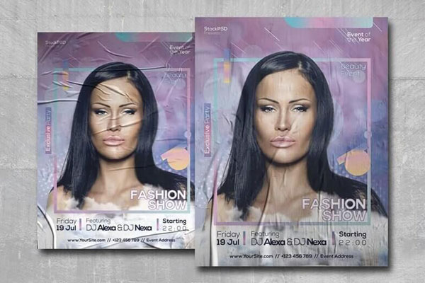 Light Fashion Show Event Poster Template