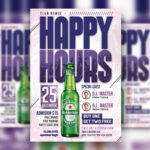 Light Pink, Purple, Typographical Beer Party Flyer Template