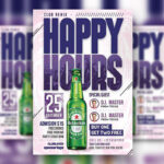 Light Pink, Purple, Typographical Beer Party Flyer Template