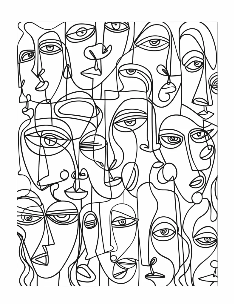 Line Drawing Picasso Faces