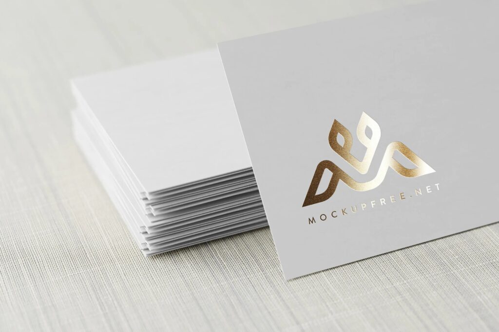 Logo on Card Mockup in Close-up View