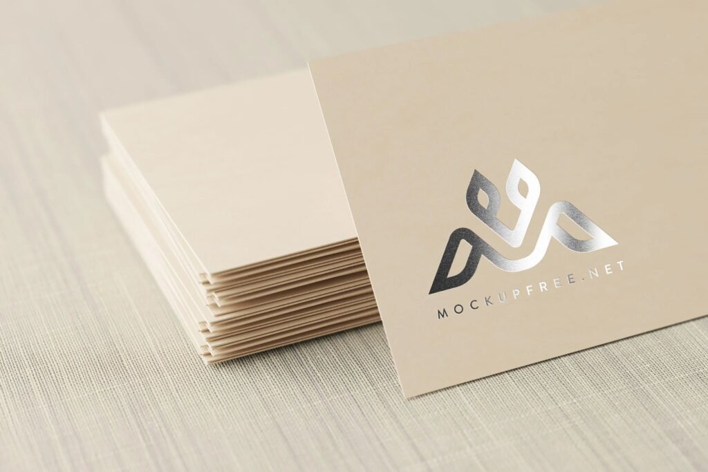 Logo on Card Mockup in Close-up View