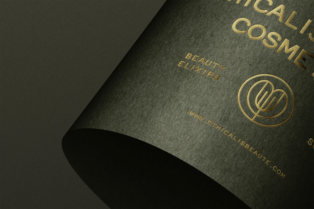 Logo on Rolled Paper Mockup