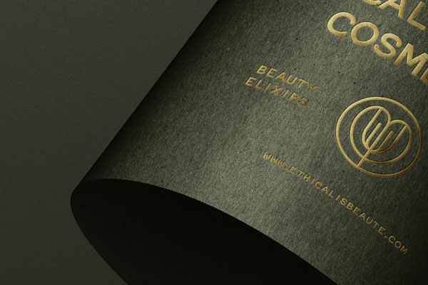 Logo on Rolled Paper Mockup