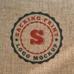 Logo Printed on the Sack in Top View Mockup / Text Effect