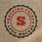 Logo Printed on the Sack in Top View Mockup / Text Effect