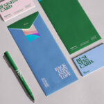 Long Envelope and Stationery Mockup in Perspective View