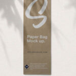 Long Paper Bag Mockup from Top View