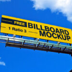 Low Angle Shot Street Billboard Mockup