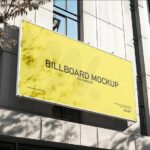 Low-Angle View of Billboard Mockup on the Building