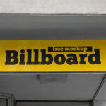 Low Shot View of a Billboard in an Outdoor Setting Mockup