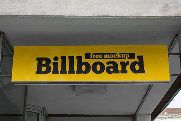 Low Shot View of a Billboard in an Outdoor Setting Mockup
