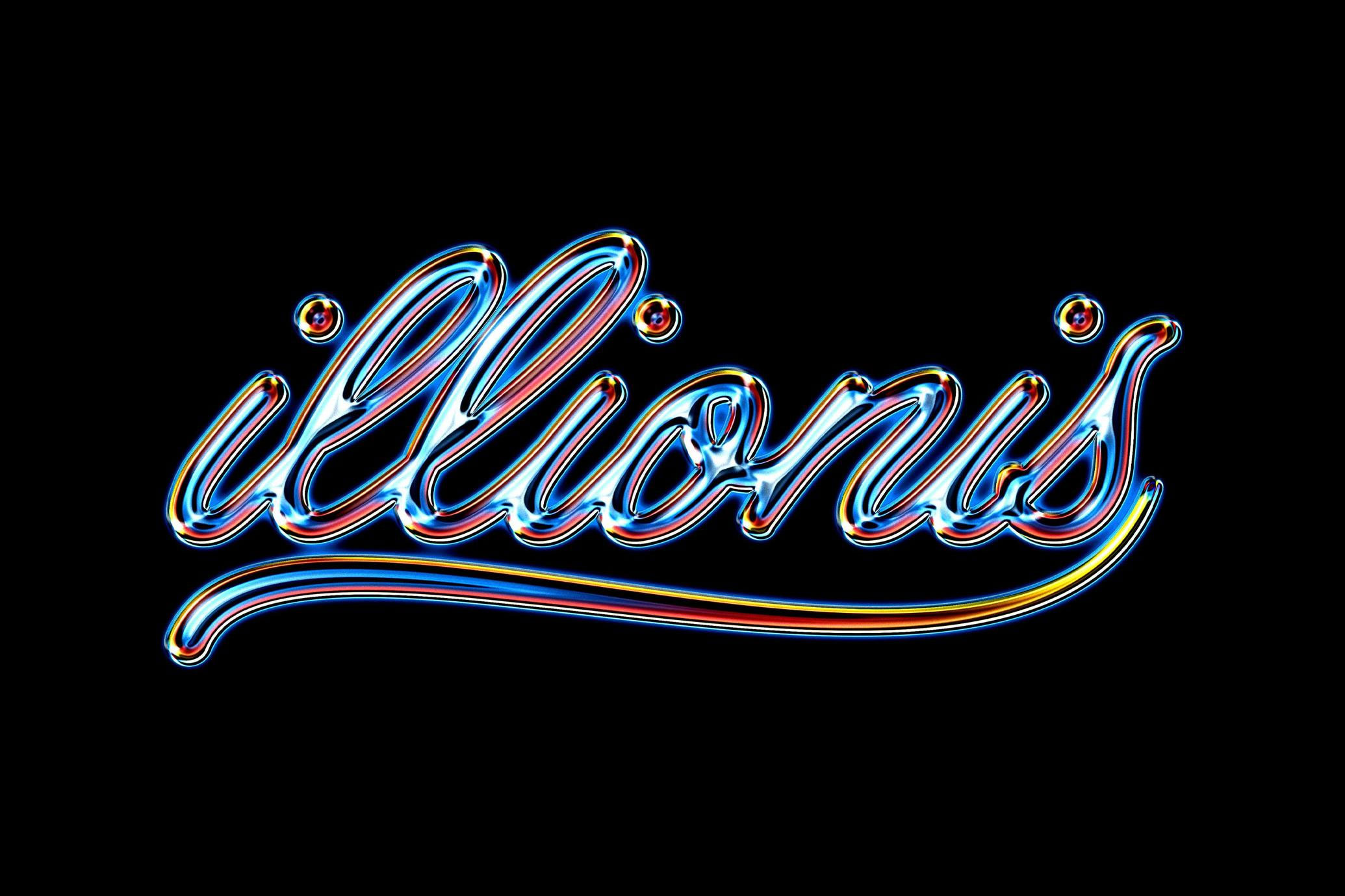 Free Luminous Chrome Text Effect / Logo Mockup PSD Template