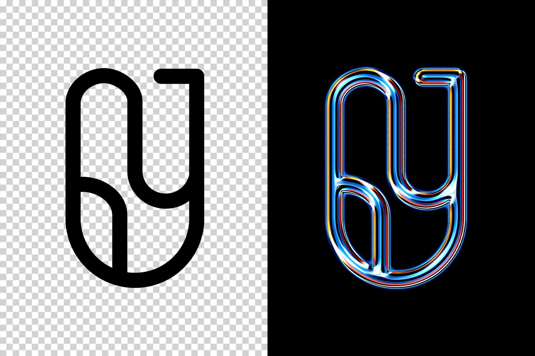 Free Luminous Chrome Text Effect / Logo Mockup PSD Template