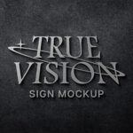 Luxury Silver Signboard Logo Mockup