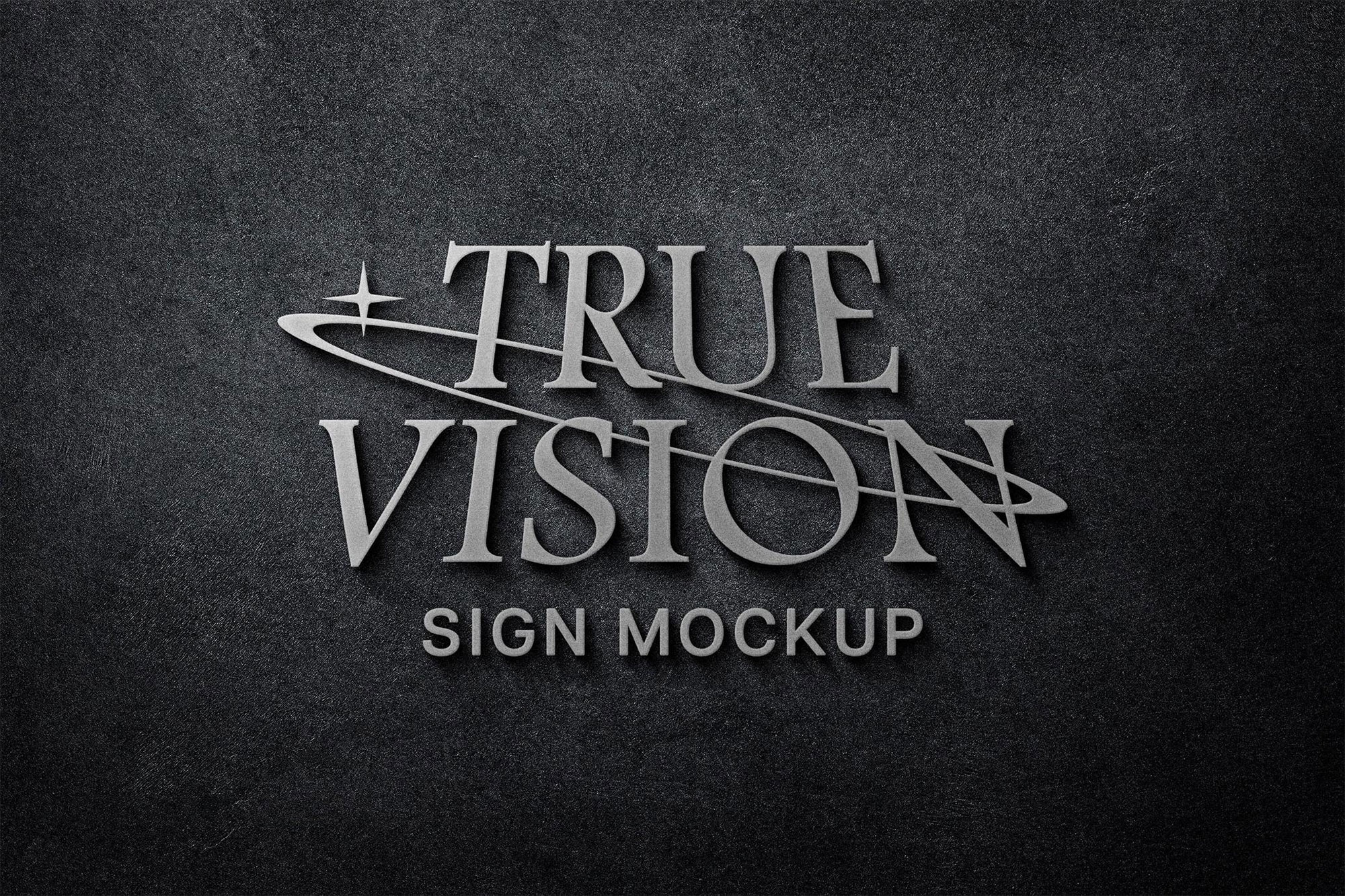 Free Luxury Silver Signboard Logo Mockup PSD Template