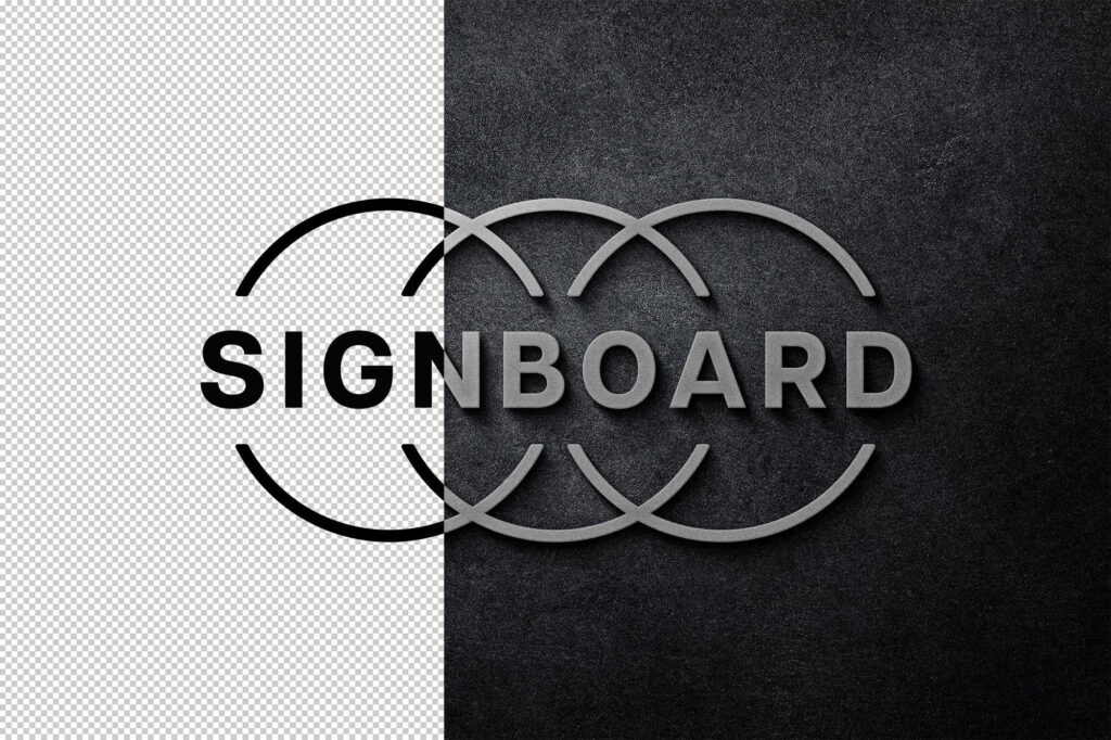 Luxury Silver Signboard Logo Mockup