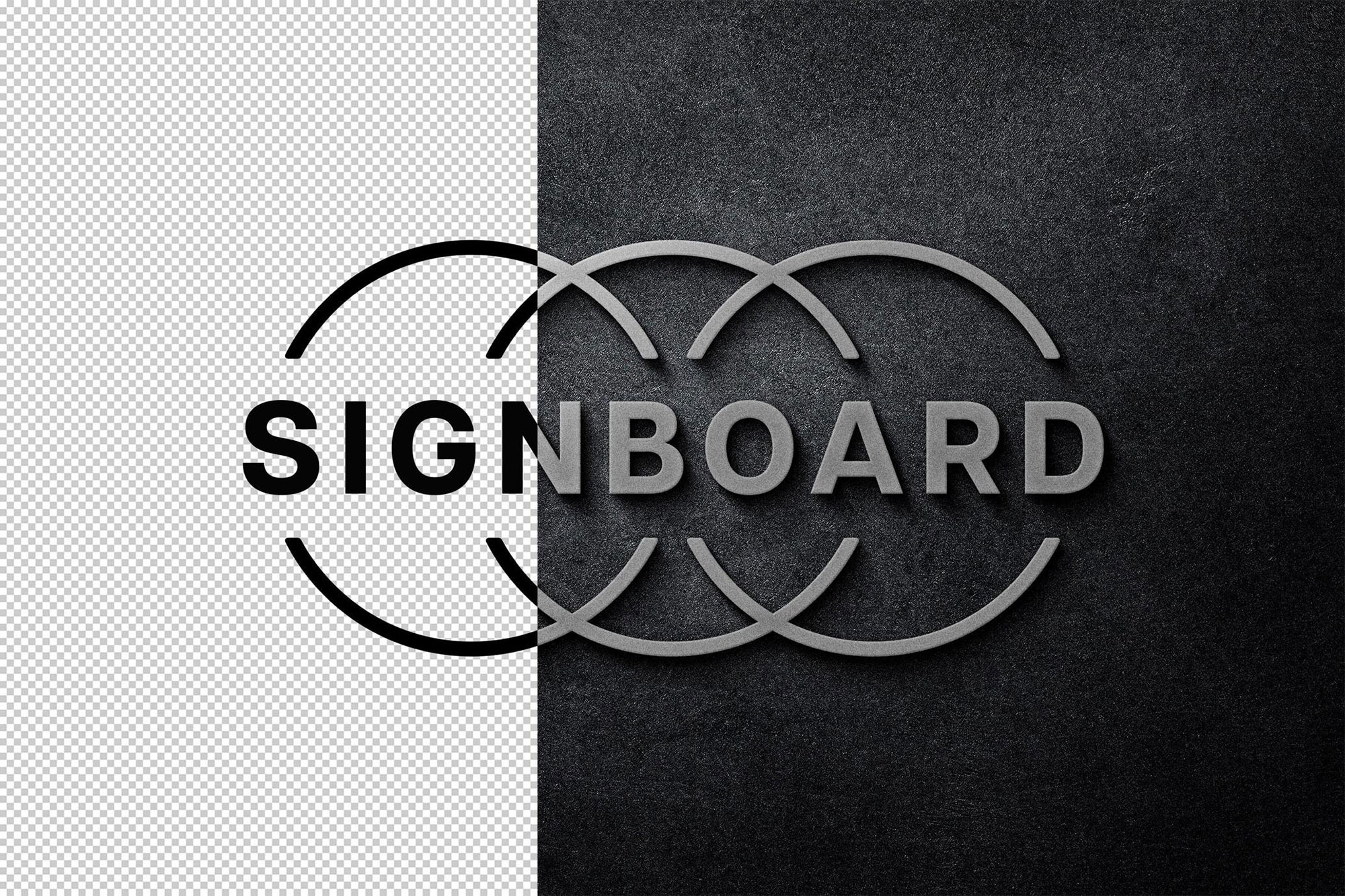 Free Luxury Silver Signboard Logo Mockup PSD Template